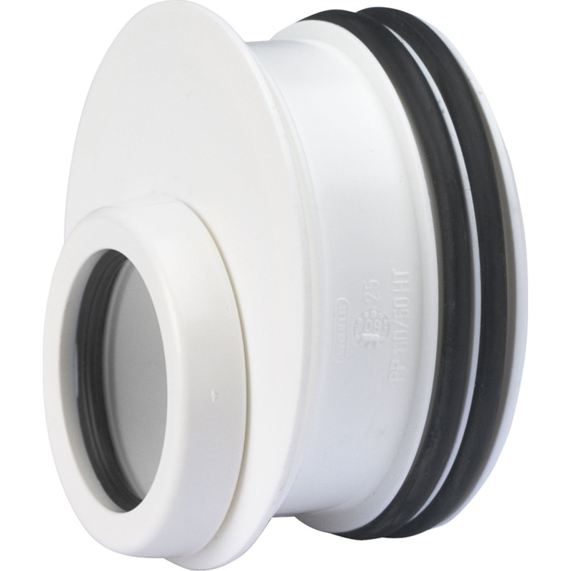 Wavin Wafix reduktion til rørspids, Ø75x32 mm, plast, hvid