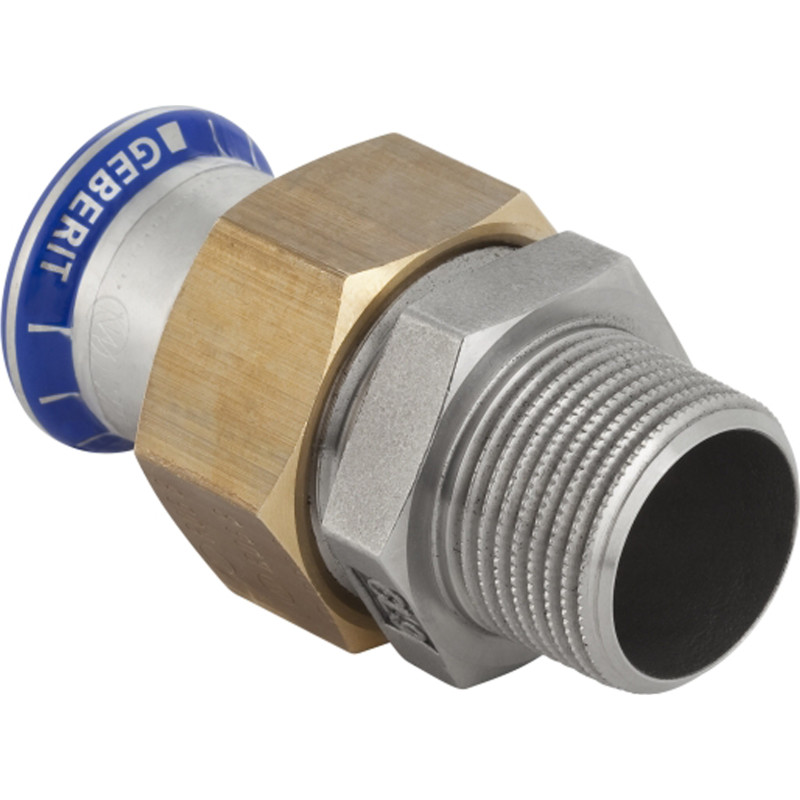 Geberit Mapress rustfri union med nippel til brugsvand 35 mm x 1 1/4"
