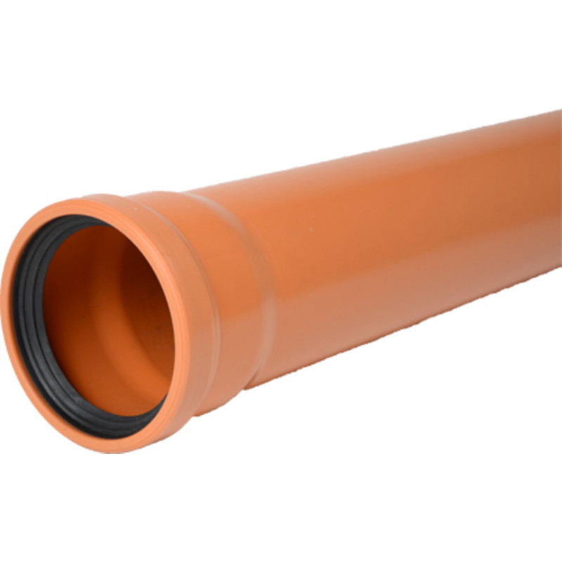 Wavin 160 x 2000 mm PVC-kloakrør m/muffe, klasse S SN8, EN 13476