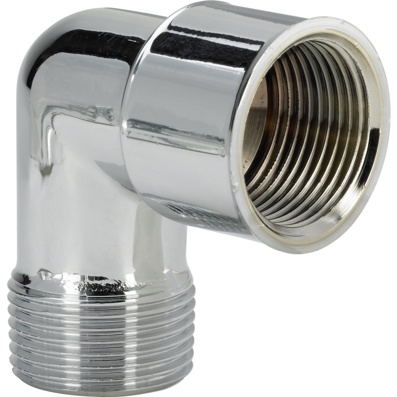 5 st Mässing vinkel muff/nippel, krom, 3/4"