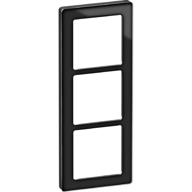 LK Fuga Pure designramme (3x1 modul) Sort, glas