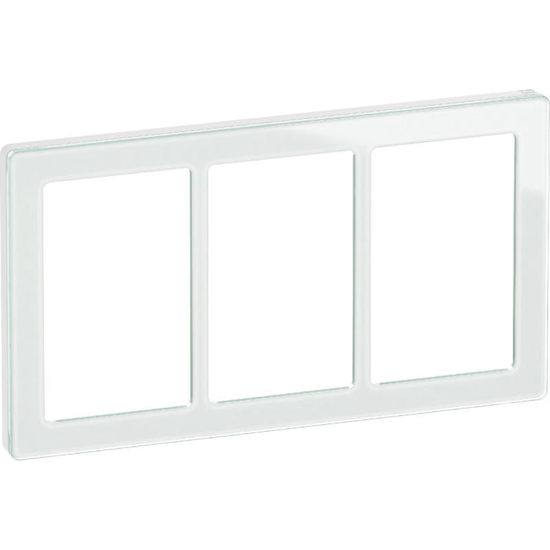 LK FUGA Pure 66 Design ramme 3x1½ modul, hvidt glas