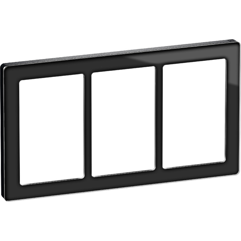 LK FUGA® PURE Design Ramme glas 3x1,5 modul, sort
