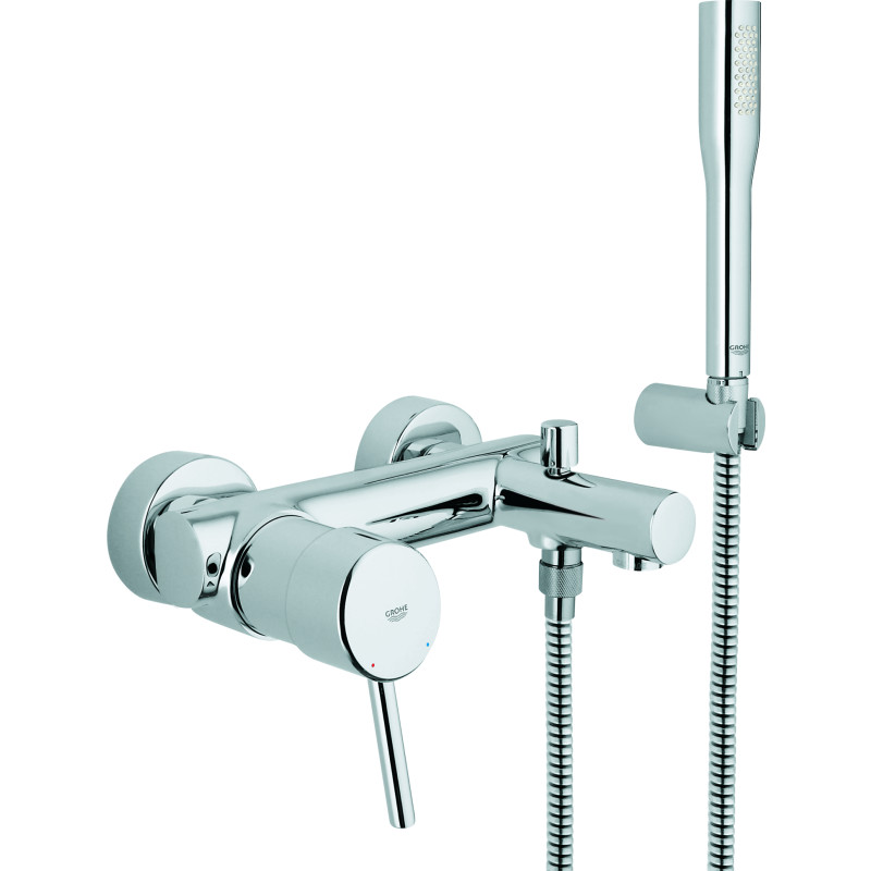 Grohe Concetto badkarsblandare med duschset, krom