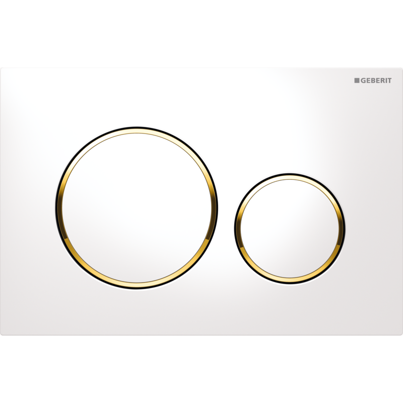 Geberit Sigma 20 Round betjeningsplade, hvid/guld