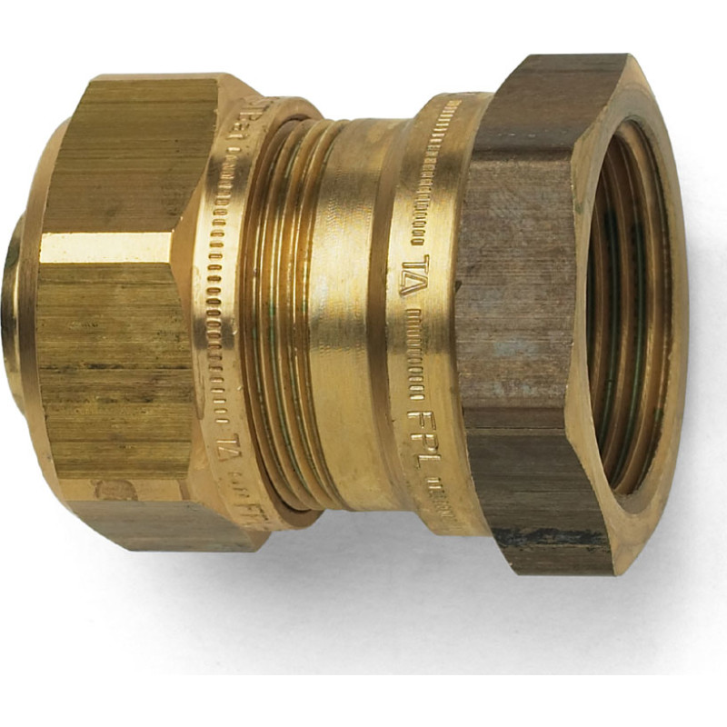 TA Komp. Overgang med muffe 1'' x 32x2,9/3,0 mm. Med støttebøsning til pex. Type TA 602