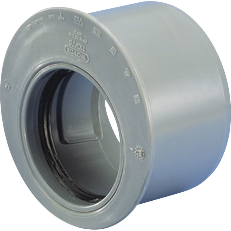 Wavin 75 x 50 mm grå PP-afløbsreduktion, kort model