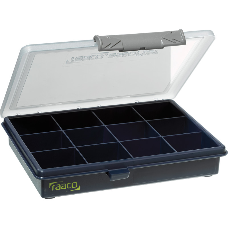 Sortimentboks PSC6-12, 12 rum, 175 mm bredde, 143 mm dybde, 32 mm hjde, antracitgr - Raaco