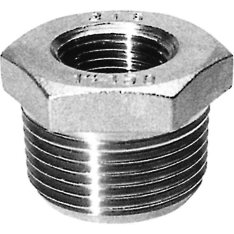 Rustfri nippelmuffe 1" x 3/4"