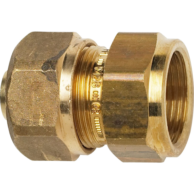 TA Komp. Overgang med muffe 3/4'' - 22x3,0 mm. Med støttebøsning til pex. Type TA 602