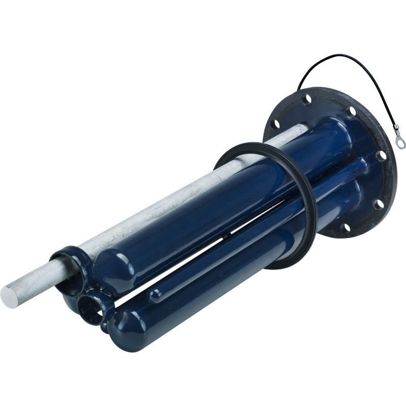 Flange 3-rørs med pakning og anode L:450 mm