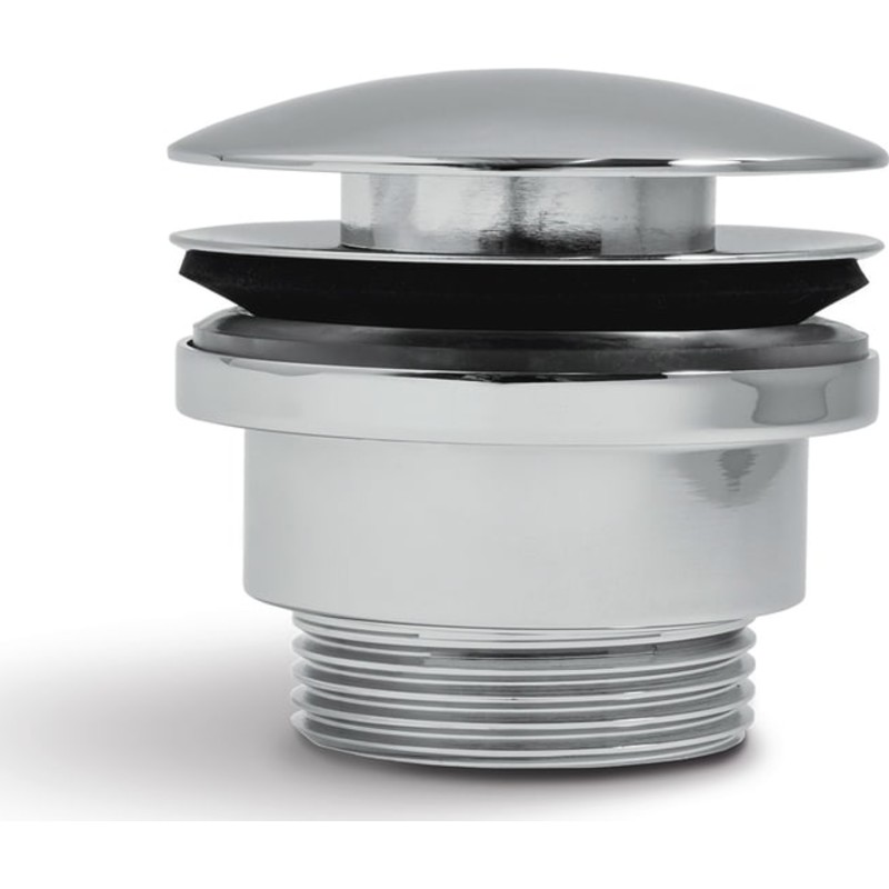 Svedbergs bundventil, push-open, krom
