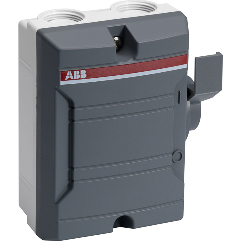 ABB Sikkerhedsafbryder 3 polet 16A m/hjælpekontakt, M25, IP65 grå med sort greb