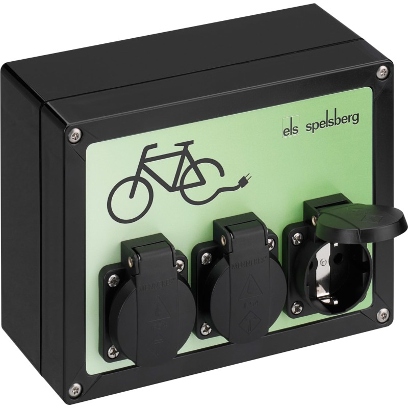 Spelsberg Cykelladestation 3 x schuko stikdåser