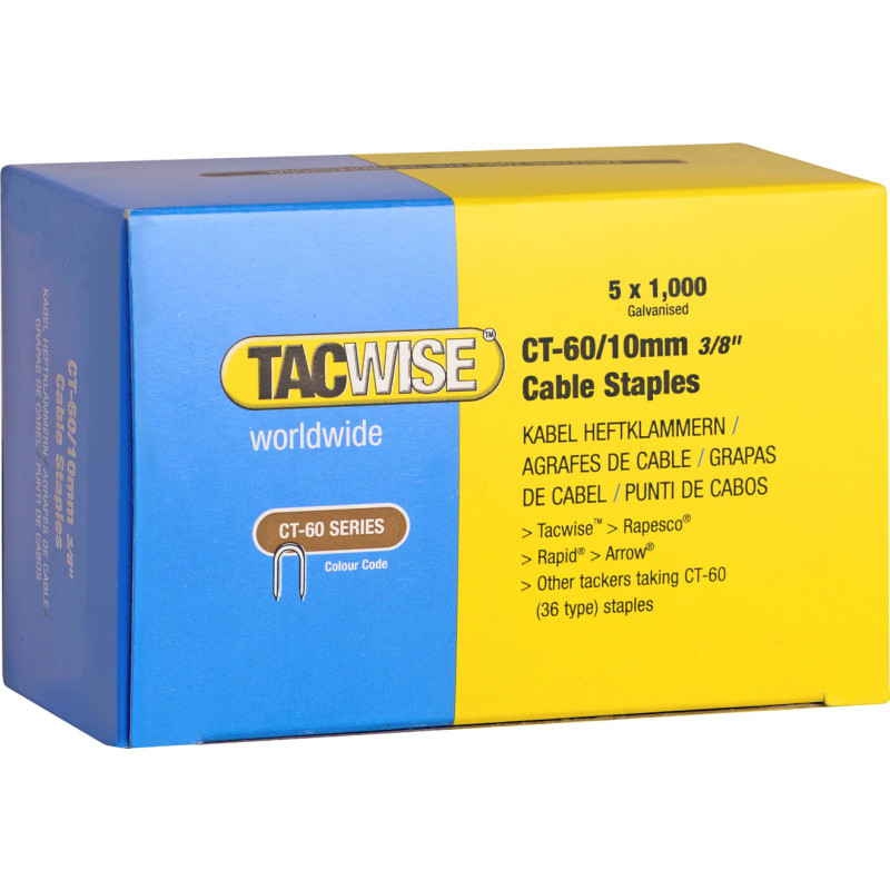 Tacwise hæfteklammer CT60/10mm, buede - 5000stk