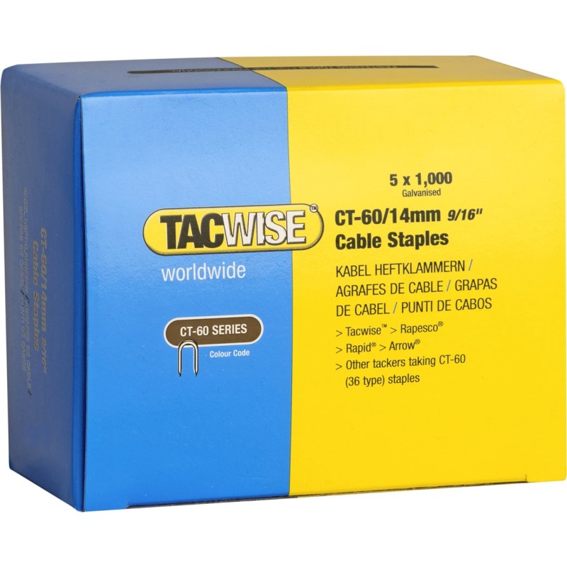Tacwise hæfteklammer CT60/14mm, buede - 5000stk