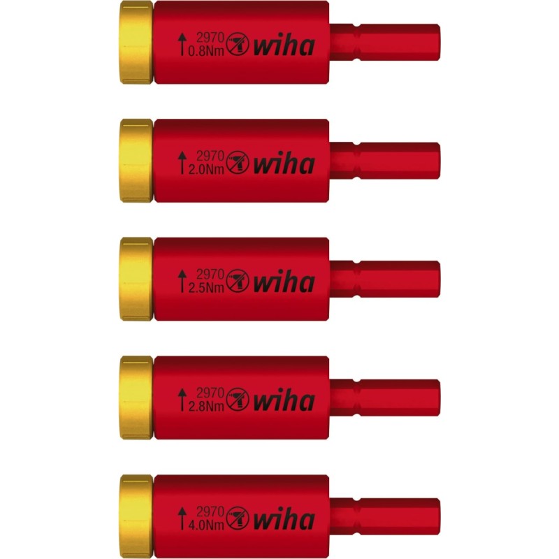 Wiha momentadaptere 0,8 til 4,0 Nm, 1000 volt, 5stk