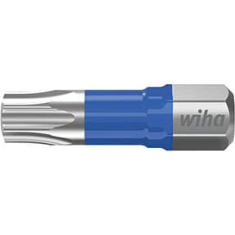 Wiha T-slagbits 25 mm blå 1/4", TORX® T25, 5 stk i boks