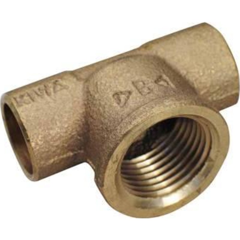 Lodde tee m. muffe/gevindmuffe/muffe, 15 x " x 15 mm