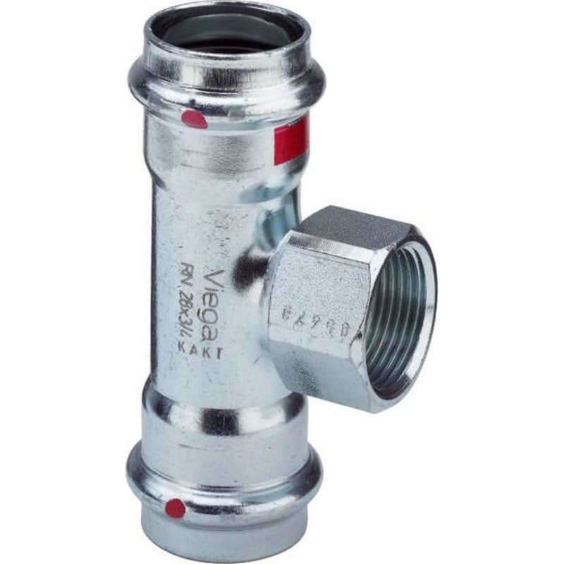 Viega Prestabo forzinket T-stykke t/varmeanlæg 35 x 1/2" x 35 mm