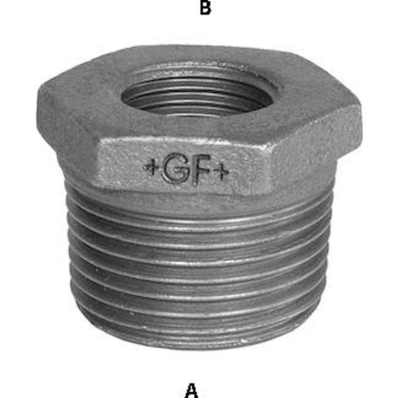 +GF+ Nippelmuffe galvaniseret koncentrisk 1/2 x 1/8