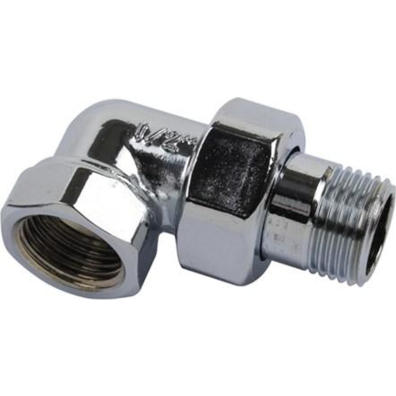 Radiatorskoppling, 1/2", vinkel, krom