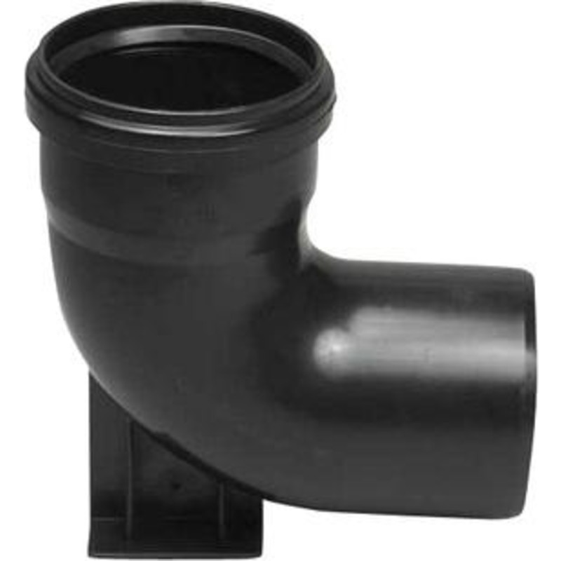 Purus Maxiflex PP-fodbøjning, Ø110 mm, 88°, kort model, sort