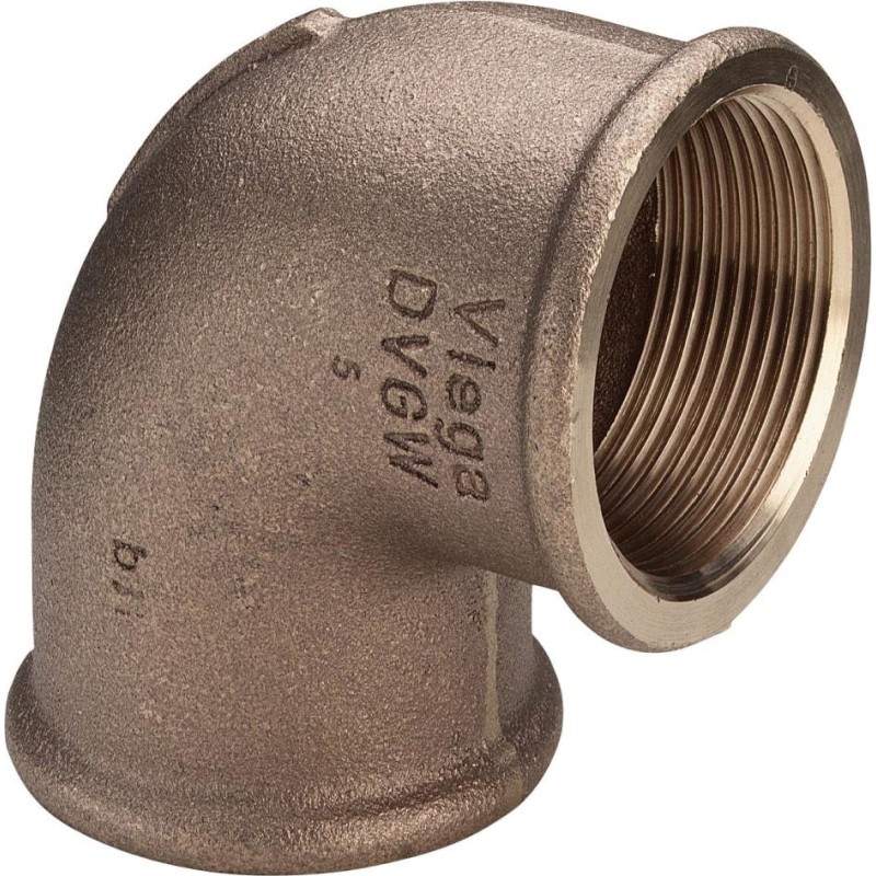 1.1/2" Vinkel 90° muffe/muffe Rødgods Silicium Bronze
