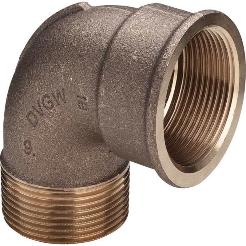 3/8" Vinkel 90° muffe/nippel Rødgods Silicium Bronze