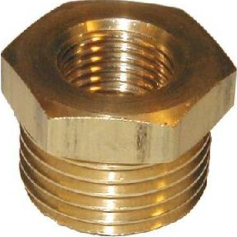 3/8" x 1/4" Nippelmuffe, messing afzinkningsfri