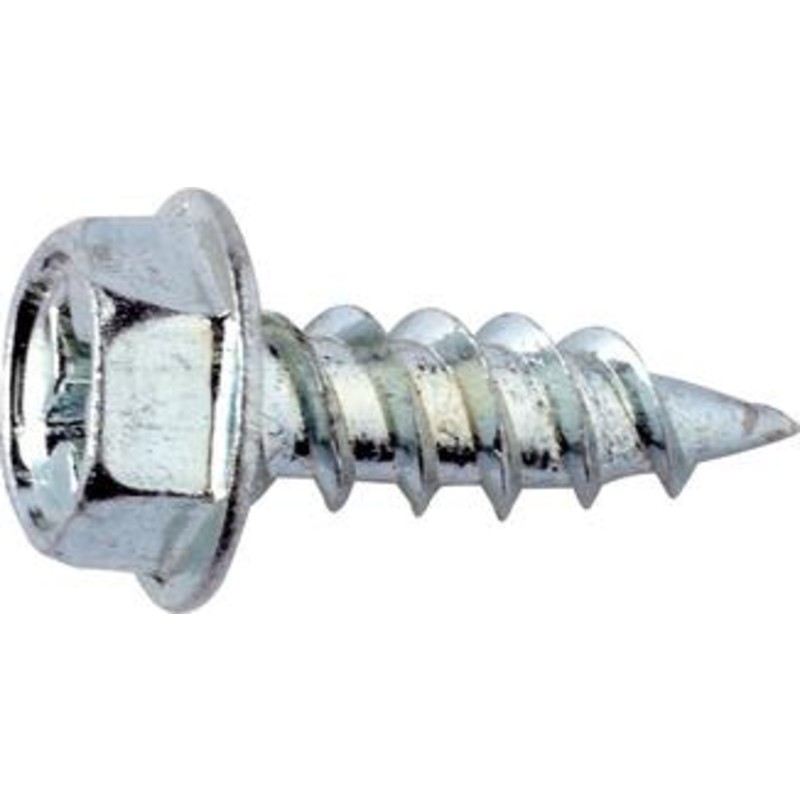 NKT ventilationskrue 4,2x13mm 6-kant med flange. Elforzinket - Pakke a 250 stk