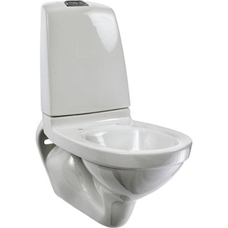 Gustavsberg 1522l WC Nautic væghængt C+ 2/4 ltr., åben skyllerand, krom/matkrom tryk