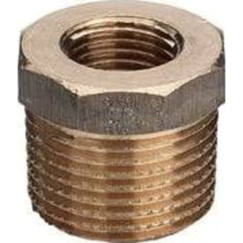 Nippelmuffe 1/2" x 3/8", rdgods, Silicium Bronze, DVGW