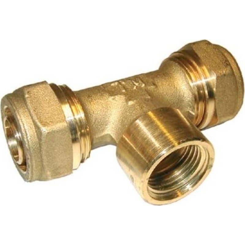 PEX T-stykke, muffe, 1/2" x 15 mm, PN 10