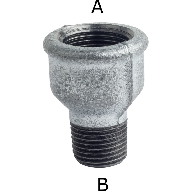 Georg Fischer spidsmuffe galvaniseret 2.1/2 - 1.1/2'' muffe - nippel