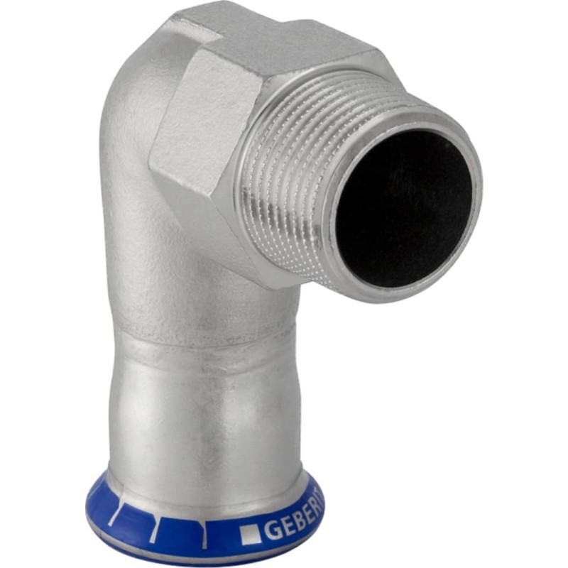 Mapress 90° bøjning med udvendigt gevind 22 mm x 3/4″