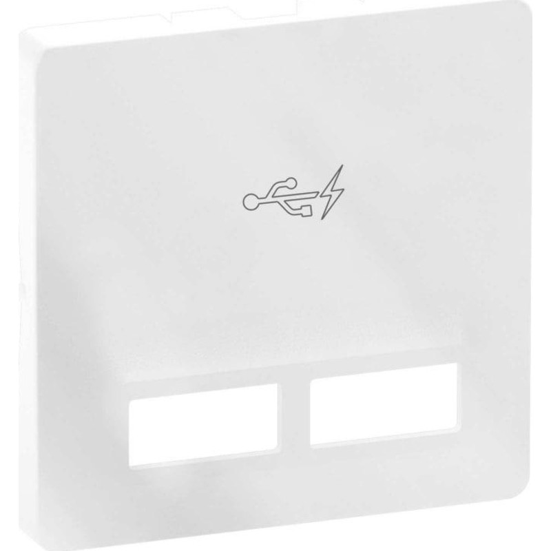 LK FUGA, Afdkning til dobbelt USB-lader, 1 modul, hvid - Lauritz Knudsen