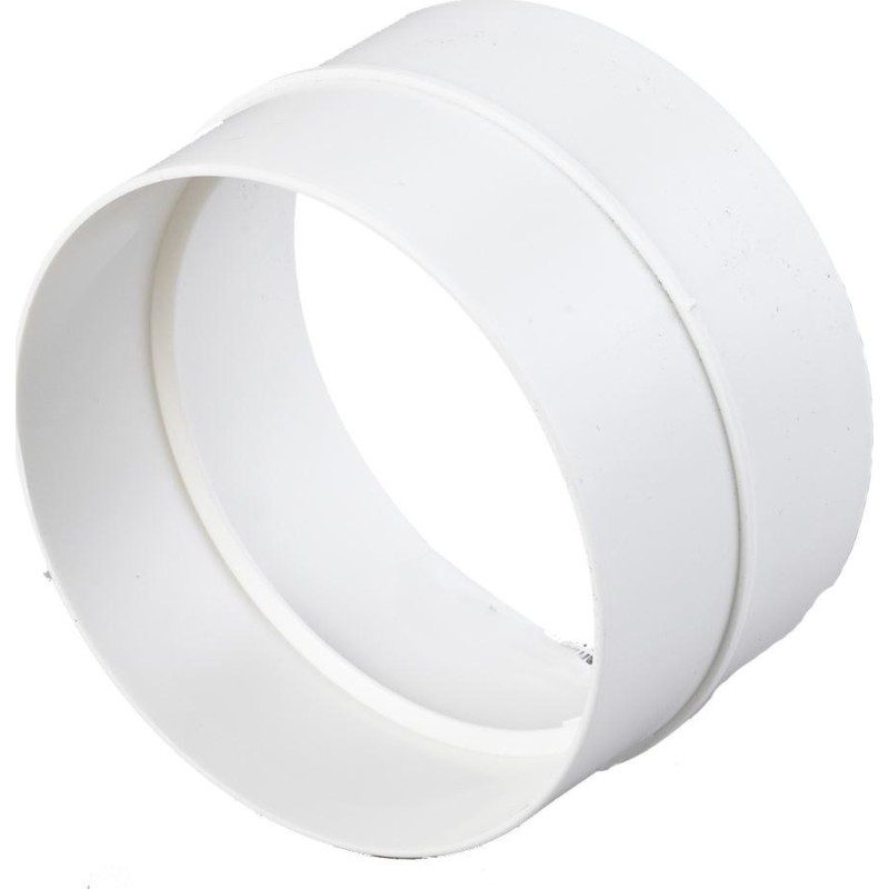 Duka samlemuffe Ø100MM hvid plast til samling af hvide ventilationsrør.