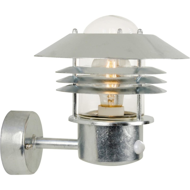 Nordlux Vejers v&auml;gglampa utomhus med sensor, galvaniserat st&aring;l
