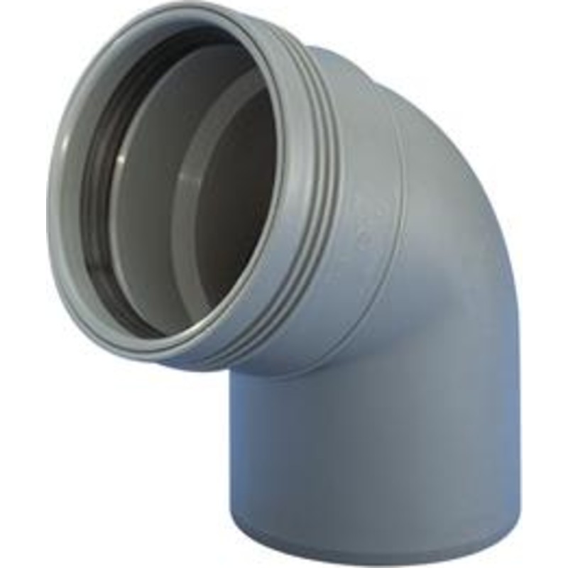 Wavin Wafix avloppsböj, 67,5°, Ø110 mm, plast, grå