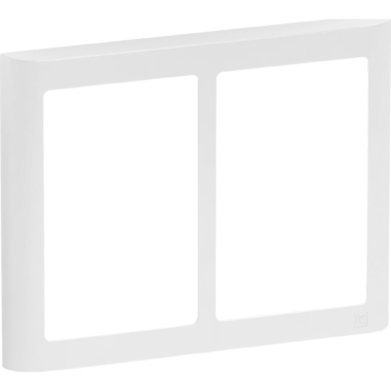 LK FUGA - Soft 63 vandret dobbelt design ramme, 2x1 modul, hvid