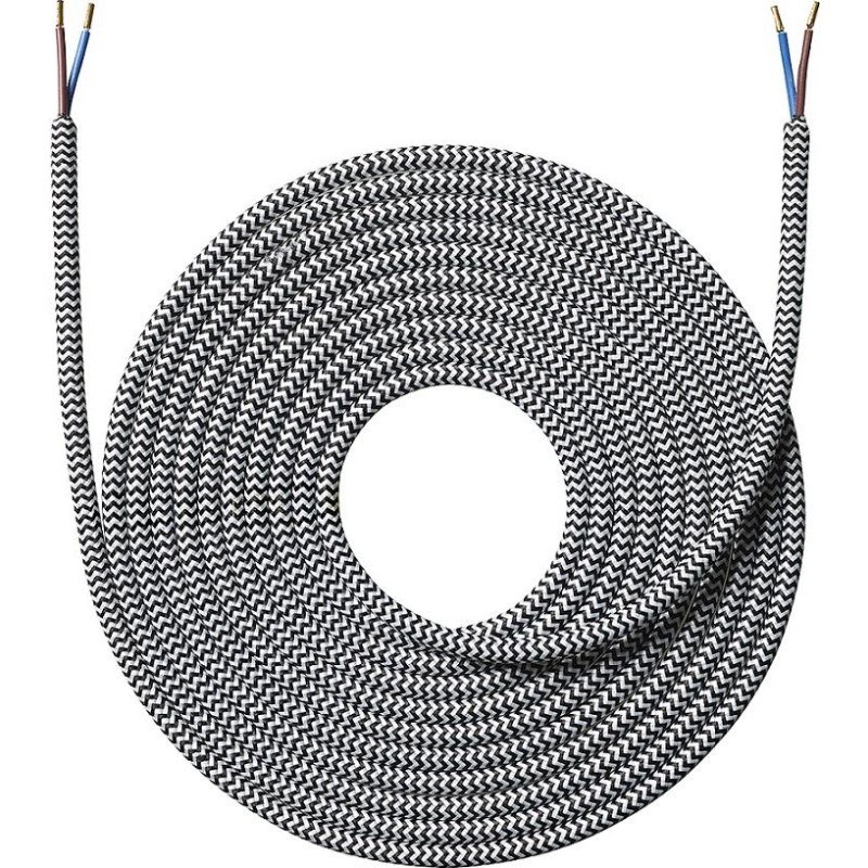 Nielsen Light tygledning, 2x0,75 mm², 4 meter, svart/vit