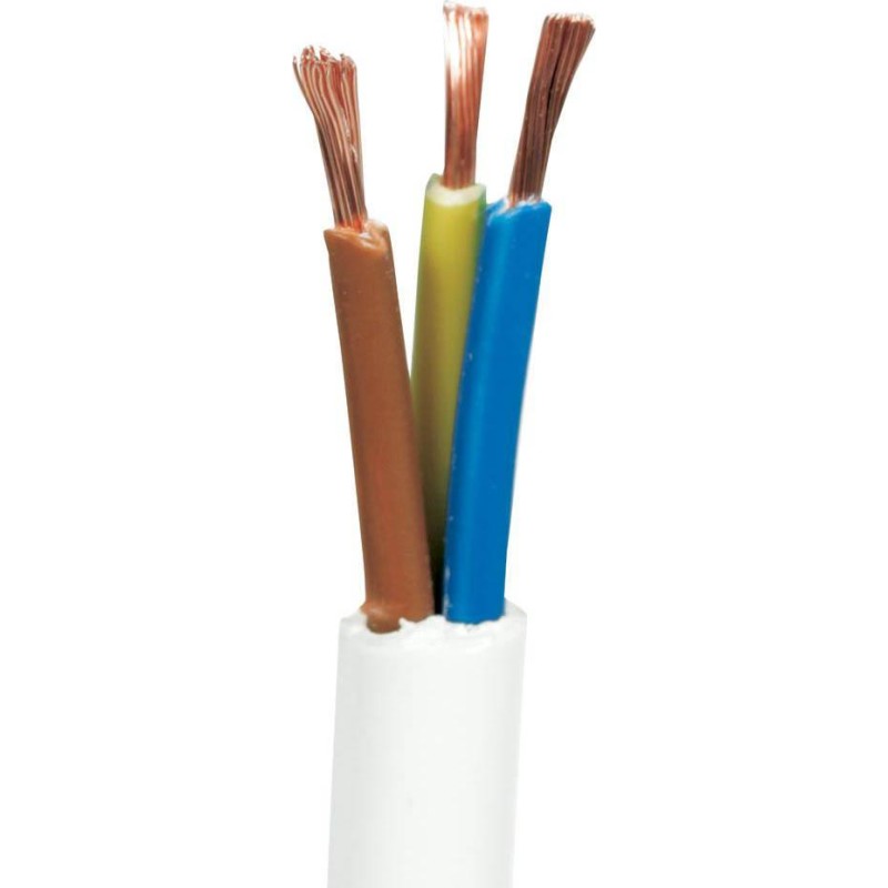 100 meter Plastkabel PKAJ 3×0,75 mm² i hvid