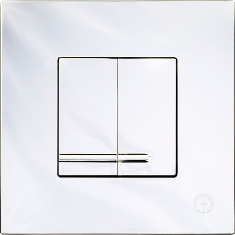 Gustavsberg triomont trykknap - Duo blank krom, metal