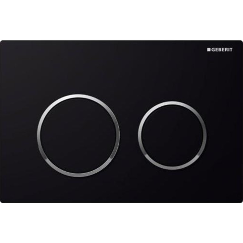 Geberit Omega 20 Round spolplatta, svart/krom