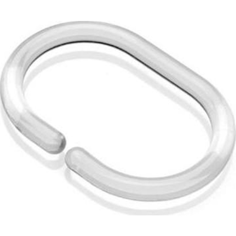 Croydex C-formet badeforhængsringe - Transparent - 12 stk.