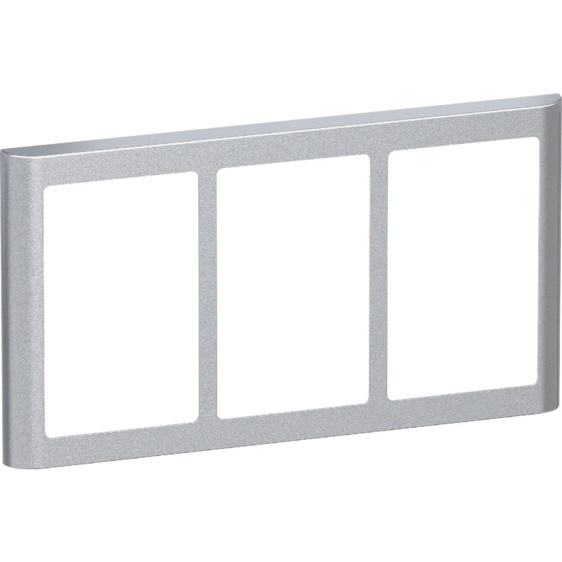 LK FUGA - Soft 63 vandret tripel design ramme, 3x1 modul, stlmetallic