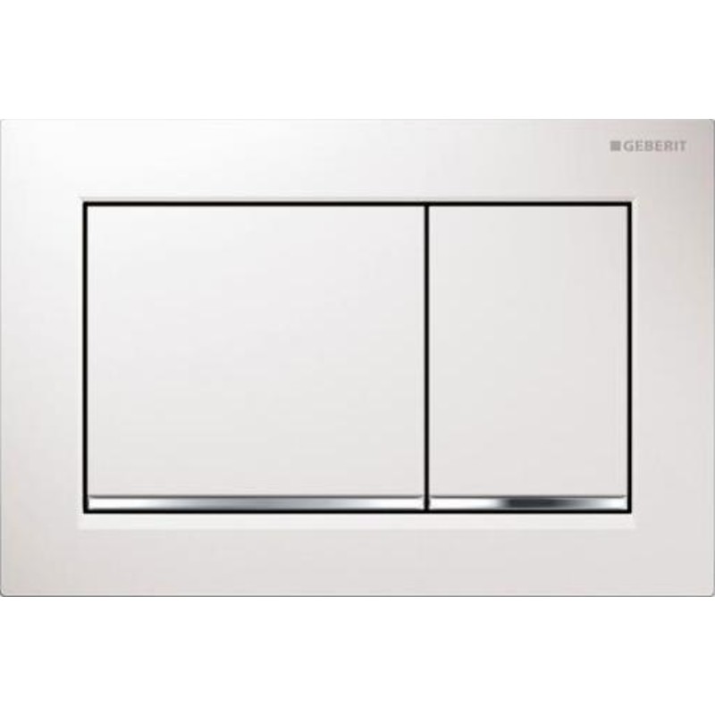 Geberit Omega 20 Square betjeningsplade, hvid/krom