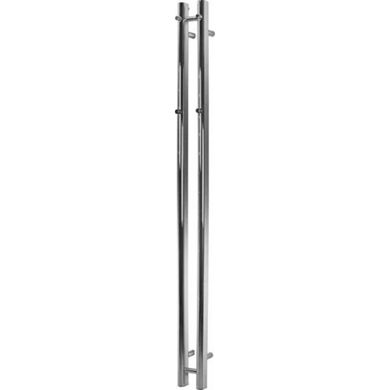 Kriss Vega håndklædevarmer 1420 x 106 mm. Med 2 ovale rør & 4 påsvejsede kroge. Krom