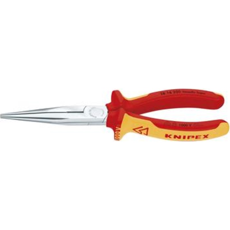 Knipex fladrundtang 200mm Med skær, fork., isoleret to-komponent greb